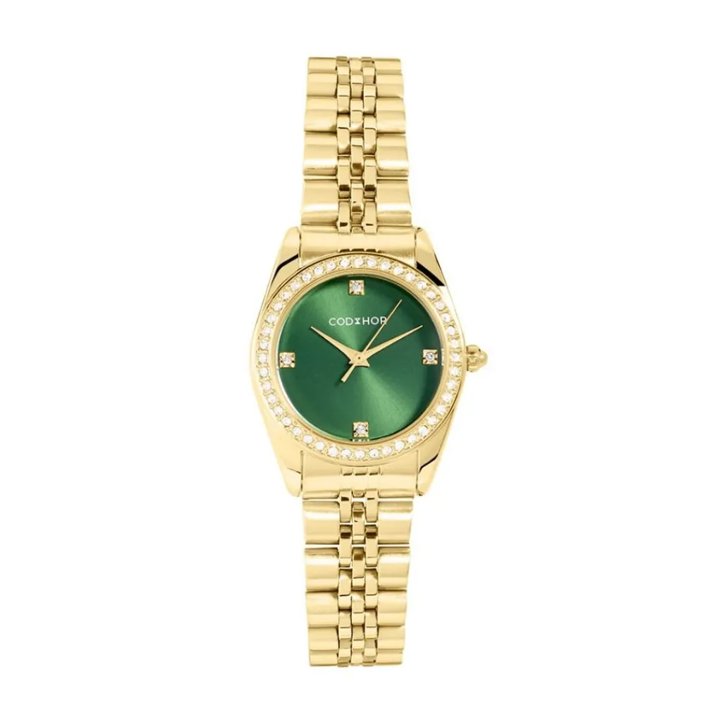 CODHOR Montre Irina Vert cadran doré fond vert bracelet acier doré Online