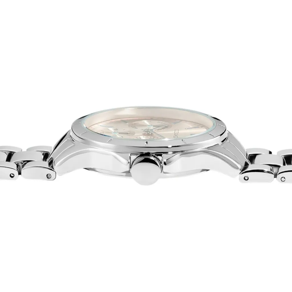 CODHOR Montre Juliette Rose cadran argenté fond rose bracelet alliage argenté Discount