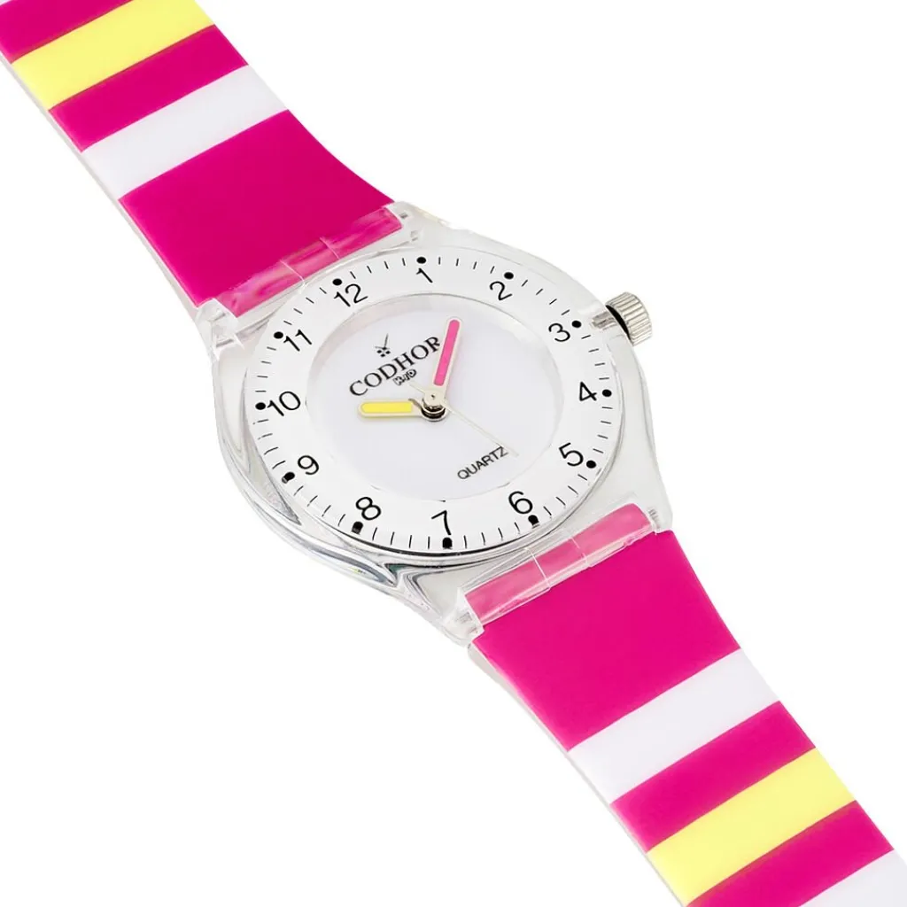 CODHOR Montre Kid Rayure Blanc New