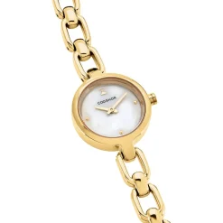 CODHOR Montre Lina Nacre Blanche cadran doré fond nacre blanche bracelet alliage doré Discount