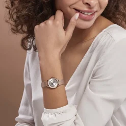 CODHOR Montre Lola Argenté cadran doré rose fond argenté bracelet acier doré rose Online