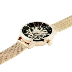 CODHOR Montre Louise Noir cadran doré rose fond noir bracelet acier doré Discount