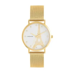 CODHOR Montre Monument Blanc cadran doré fond blanc bracelet acier doré Online