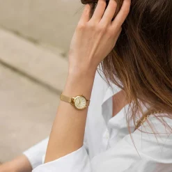 CODHOR Montre Nerine Doré cadran doré fond champagne bracelet acier doré Sale