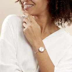 CODHOR Montre Nerine Rose cadran doré rose fond rose bracelet acier doré rose