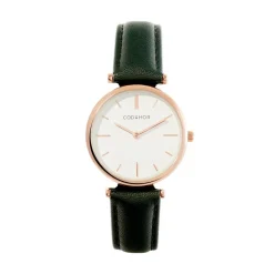 CODHOR Montre Nidia Blanc cadran doré rose fond blanc bracelet synthétique vert Clearance