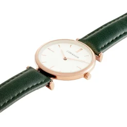 CODHOR Montre Nidia Blanc cadran doré rose fond blanc bracelet synthétique vert Clearance