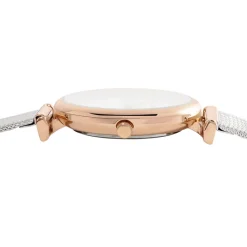 CODHOR Montre Nidia Blanc cadran doré rose fond blanc bracelet acier bicolore Best