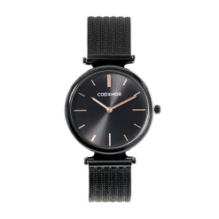 CODHOR Montre Nidia Noir cadran noir fond noir bracelet acier noir New