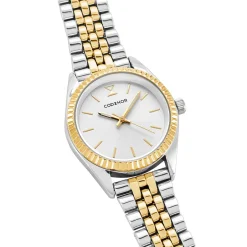 CODHOR Montre Sandy Blanc cadran bicolore fond blanc bracelet alliage bicolore