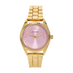 CODHOR Montre Sandy Rose cadran doré fond rose bracelet alliage doré Discount