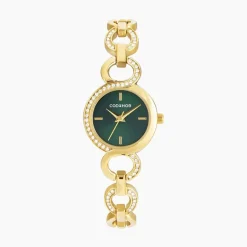 CODHOR Montre Sarah Vert cadran doré fond vert bracelet alliage doré Online