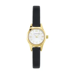 CODHOR Montre Simone Argenté cadran doré fond champagne bracelet synthétique noir