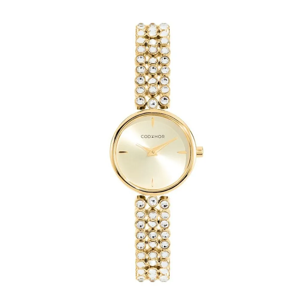 CODHOR Montre Stella Doré cadran doré fond doré bracelet alliage doré Discount