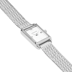 CODHOR Montre Suzy Blanc cadran argenté fond blanc bracelet acier argenté Clearance