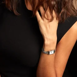 CODHOR Montre Suzy Blanc cadran argenté fond blanc bracelet acier argenté Clearance