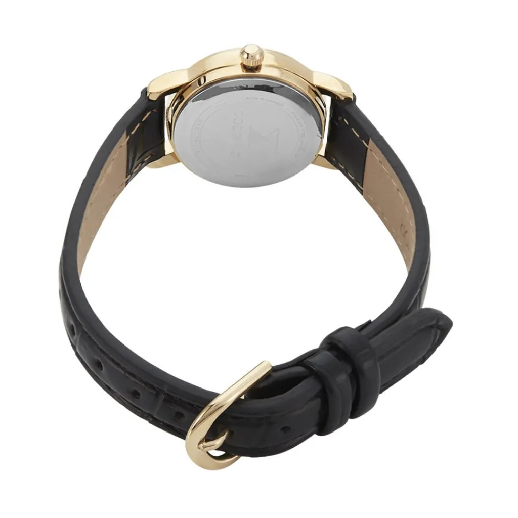 CODHOR Montre Veronique Blanc cadran doré fond blanc bracelet synthétique noir Sale