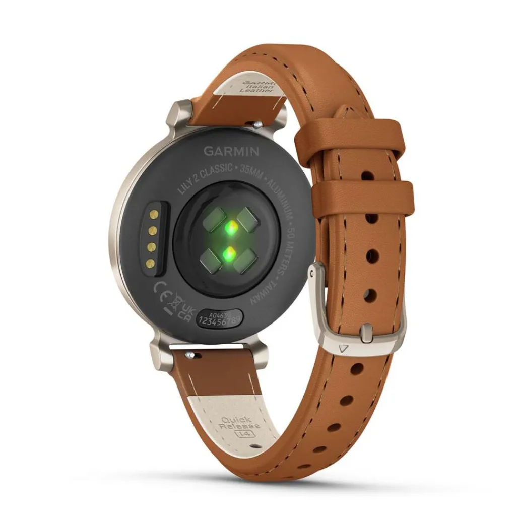 GARMIN Montre Connectée Lily 2 Crème cadran crème fond crème bracelet cuir camel Online