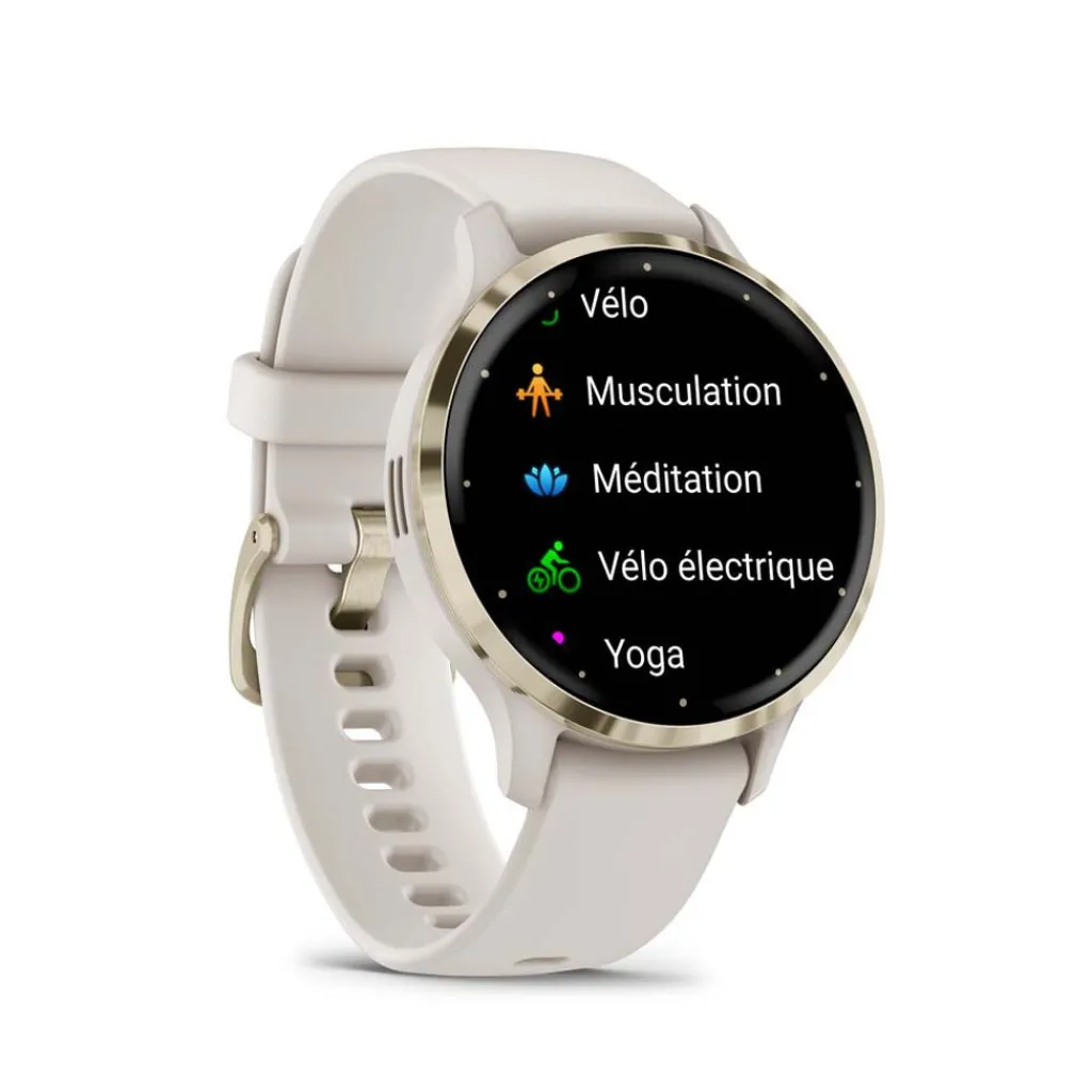 GARMIN Montre Connectée Venu 3 cadran ivoire bracelet silicone ivoire Discount