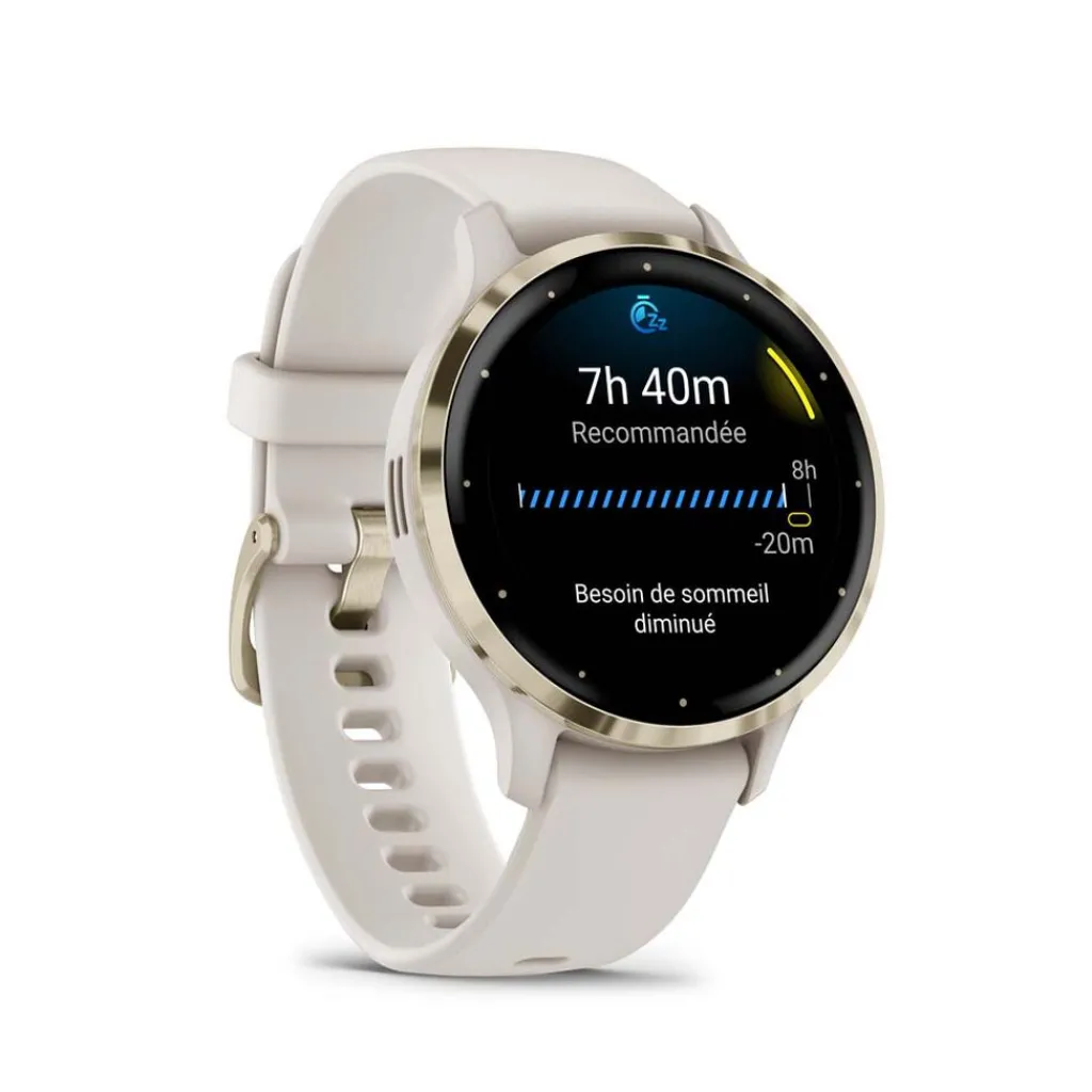 GARMIN Montre Connectée Venu 3 cadran ivoire bracelet silicone ivoire Discount