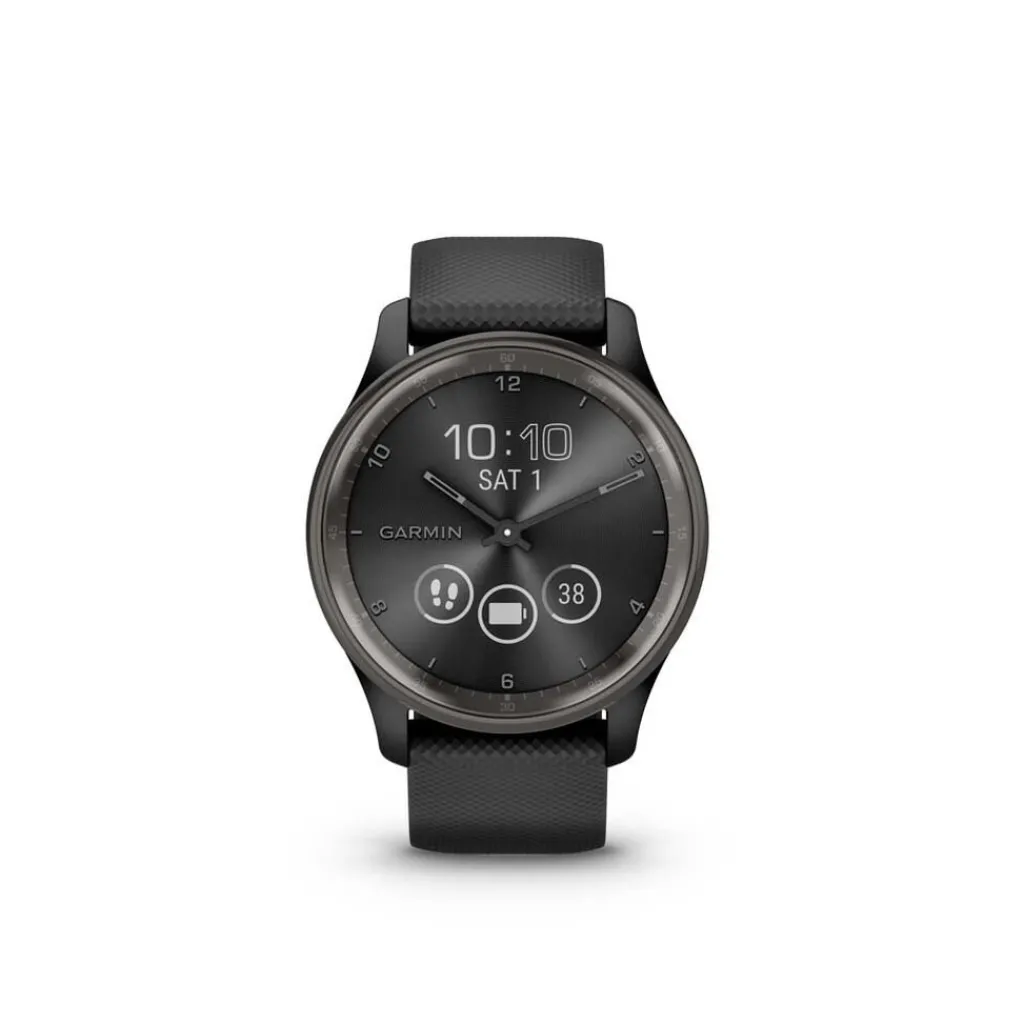 GARMIN Montre Connectée Vivomove Trend cadran noir fond personnalisable bracelet silicone noir Online