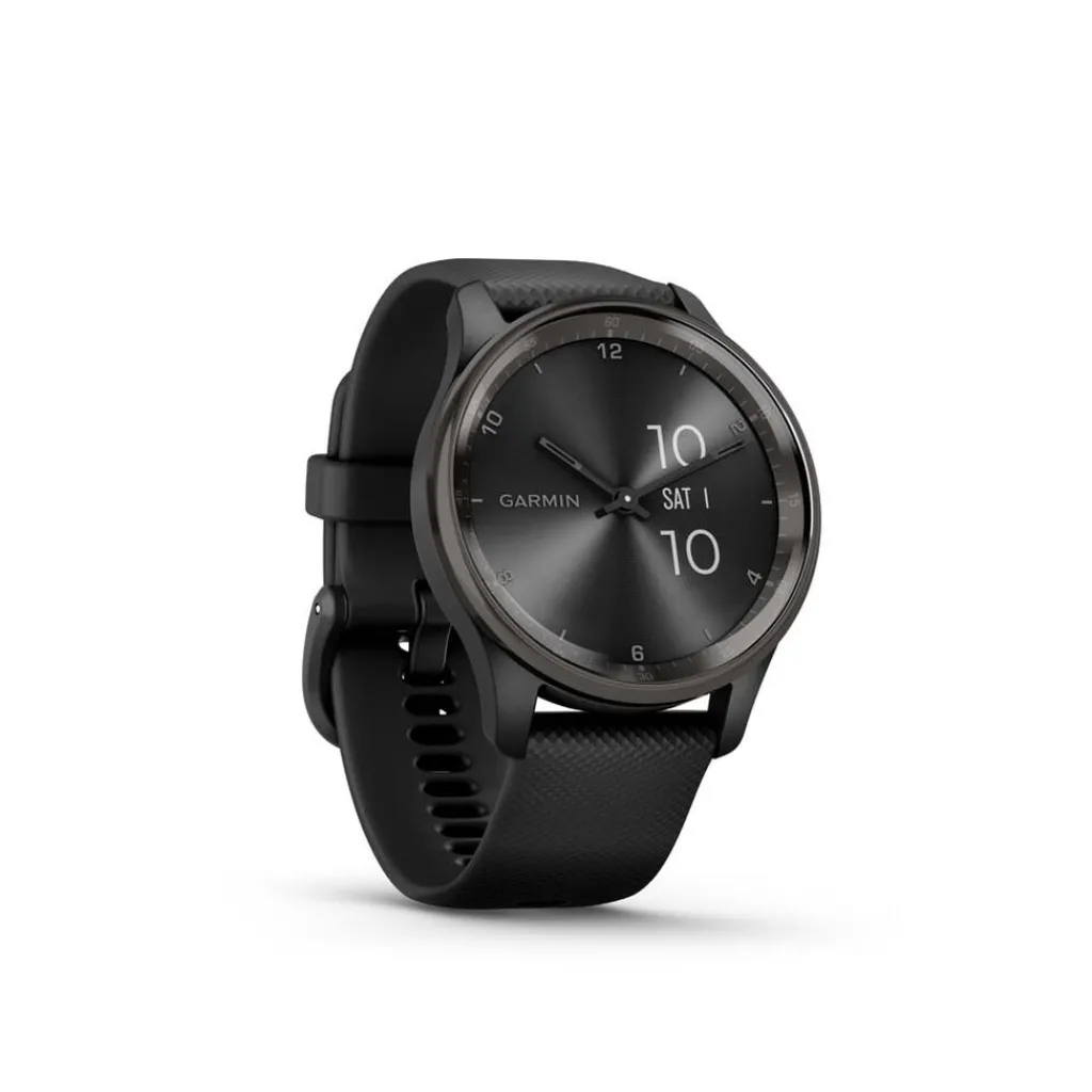 GARMIN Montre Connectée Vivomove Trend cadran noir fond personnalisable bracelet silicone noir Online