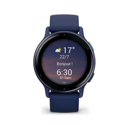 GARMIN Montre Connectée vivoactive 5 cadran bleu fond personnalisable bracelet silicone bleu Outlet