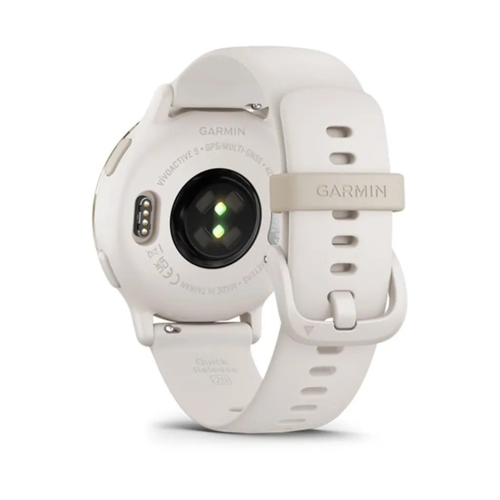 GARMIN Montre Connectée vivoactive 5 cadran ivoire fond personnalisable bracelet silicone ivoire Best