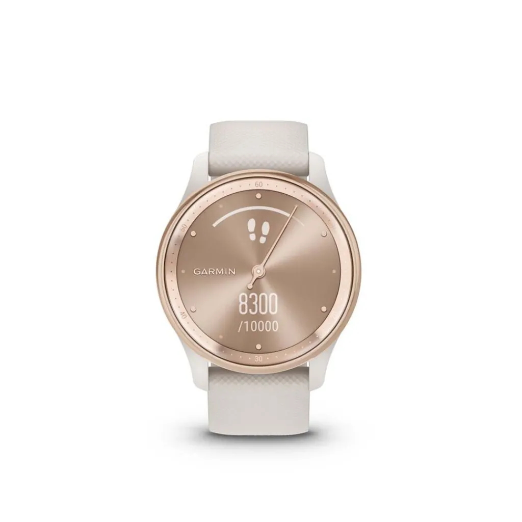 GARMIN Montre Connectée Vivomove Trend cadran ivoire fond personnalisable bracelet silicone ivoire Outlet
