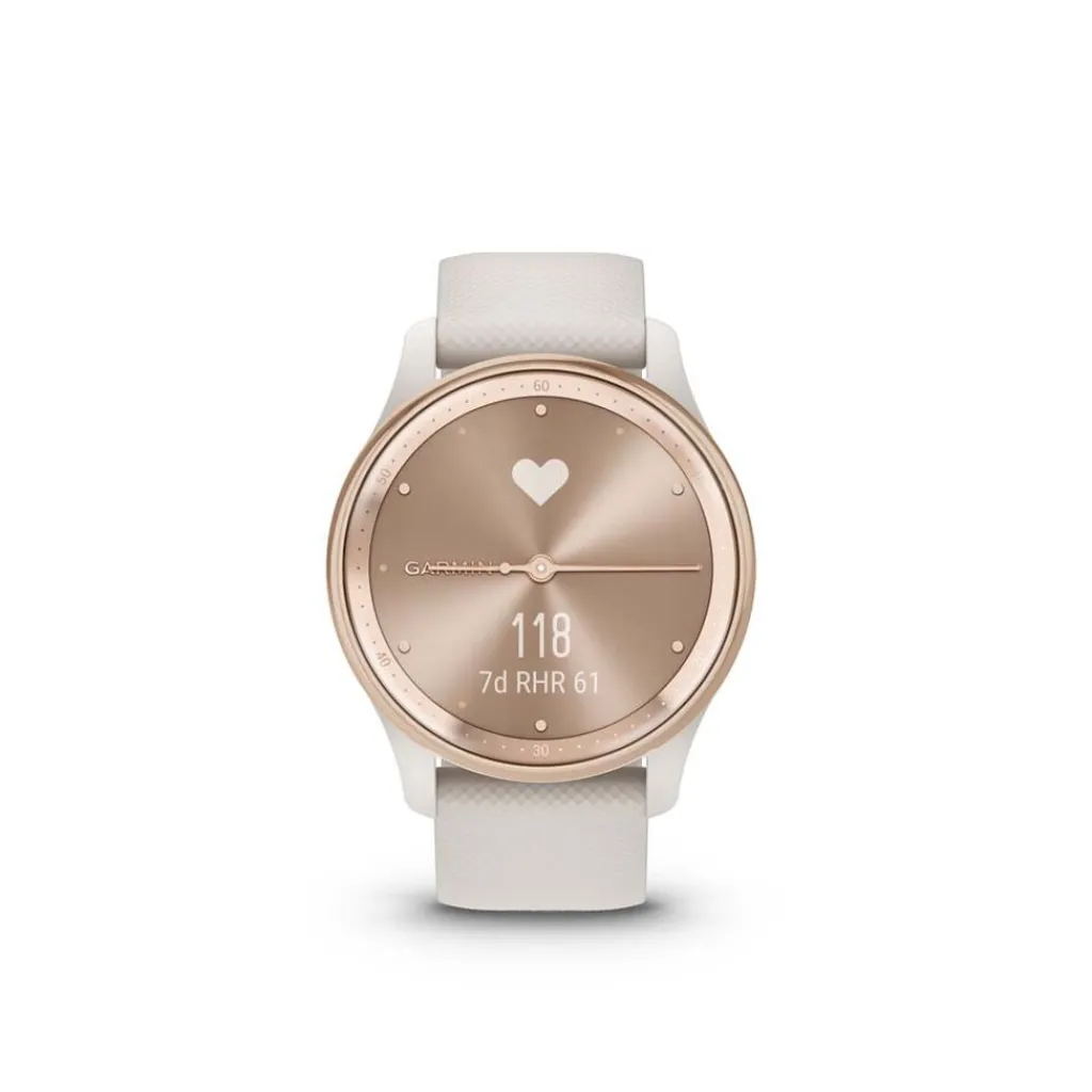 GARMIN Montre Connectée Vivomove Trend cadran ivoire fond personnalisable bracelet silicone ivoire Outlet