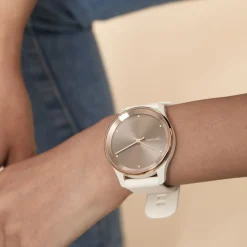 GARMIN Montre Connectée Vivomove Trend cadran ivoire fond personnalisable bracelet silicone ivoire Outlet
