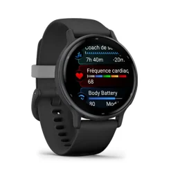 GARMIN Montre Connectée vivoactive 5 cadran noir fond personnalisable bracelet silicone noir Best