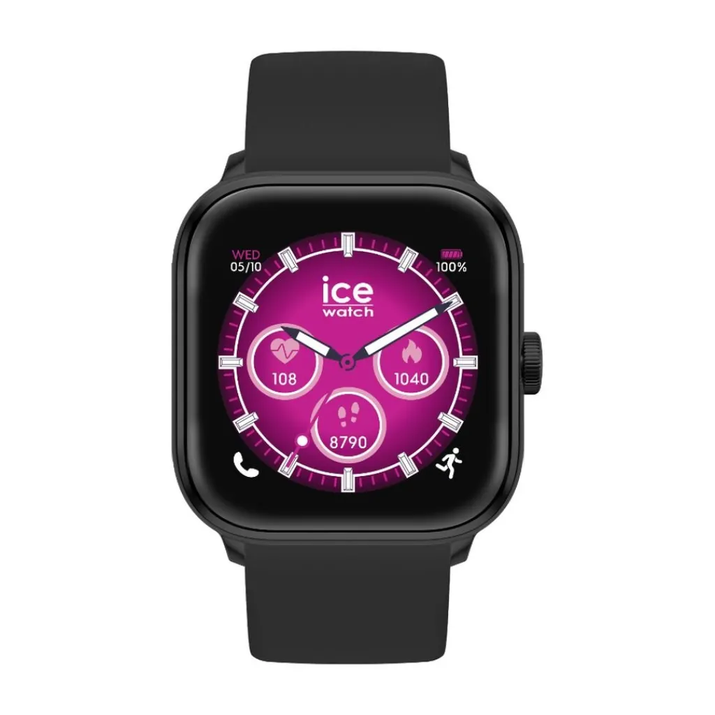 ICE WATCH Montre Connectée Smart 2.0 cadran noir bracelet silicone noir Clearance