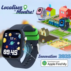 ICE WATCH Montre Connectée Smart Junior 3.0 Find My cadran bleu bracelet silicone bleu Outlet
