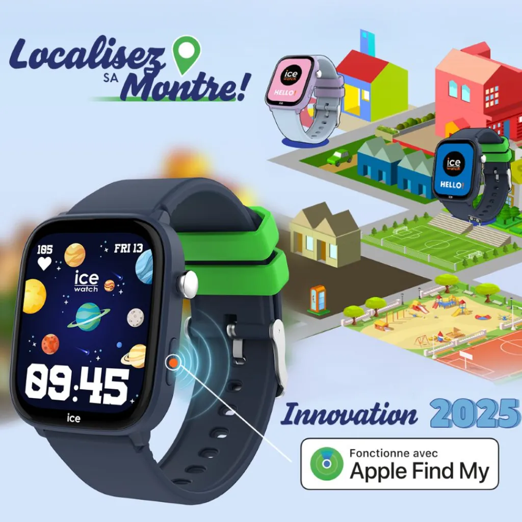 ICE WATCH Montre Connectée Smart Junior 3.0 Find My cadran bleu bracelet silicone bleu Outlet