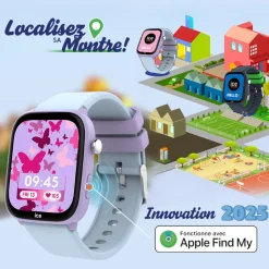 ICE WATCH Montre Connectée Smart Junior 3.0 Find My cadran parme bracelet silicone bleu sky Best
