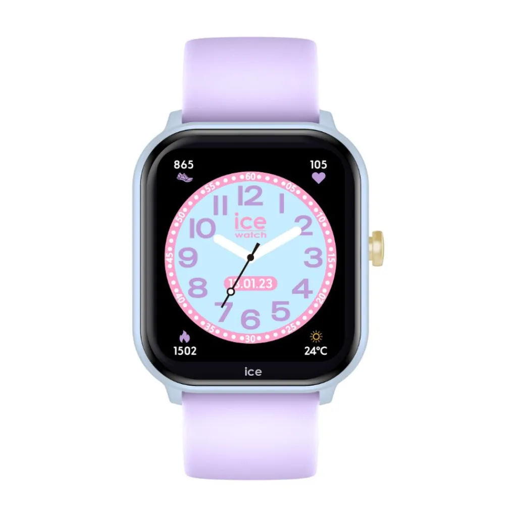 ICE WATCH Montre Connectée Smart Junior 2.0 cadran bleu sky bracelet silicone violet Discount