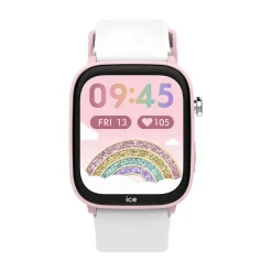 ICE WATCH Montre Connectée Smart Junior 3.0 Find My cadran rose bracelet silicone blanc Clearance