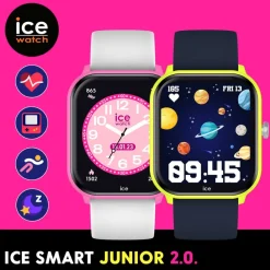 ICE WATCH Montre Connectée Ice Smart Junior 2.0 cadran jaune bracelet silicone bleu New