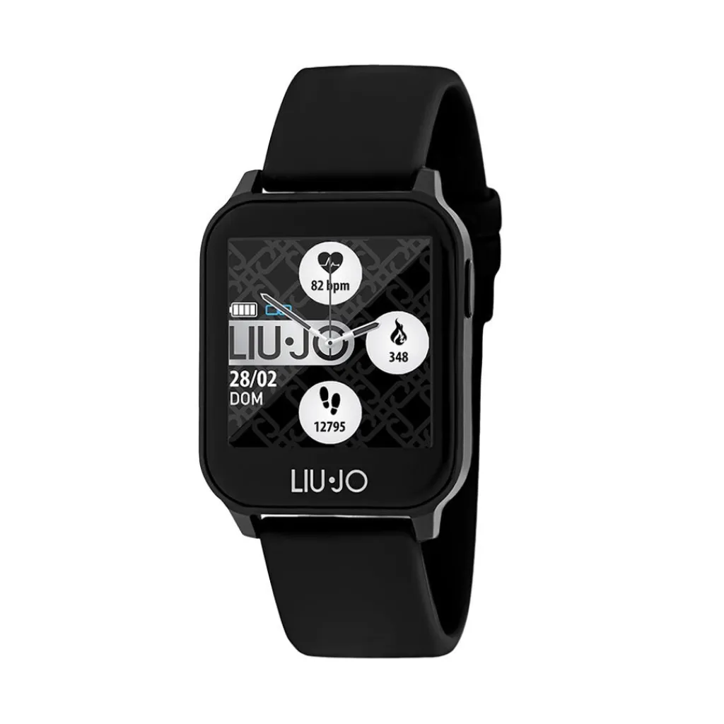 LIU JO Montre Connectée Smartwatch Energy cadran noir bracelet silicone noir Sale