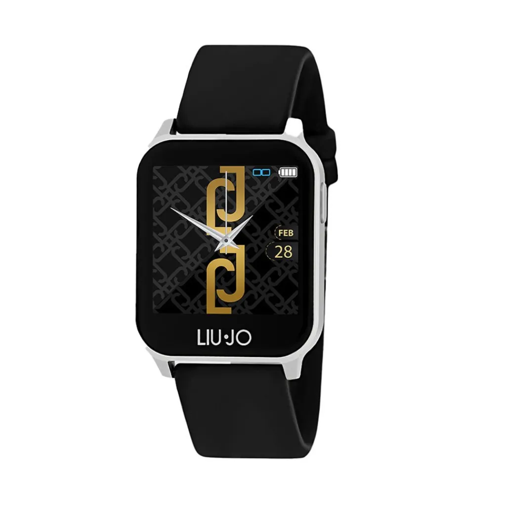 LIU JO Montre Connectée Smartwatch Energy cadran gris bracelet silicone noir Best