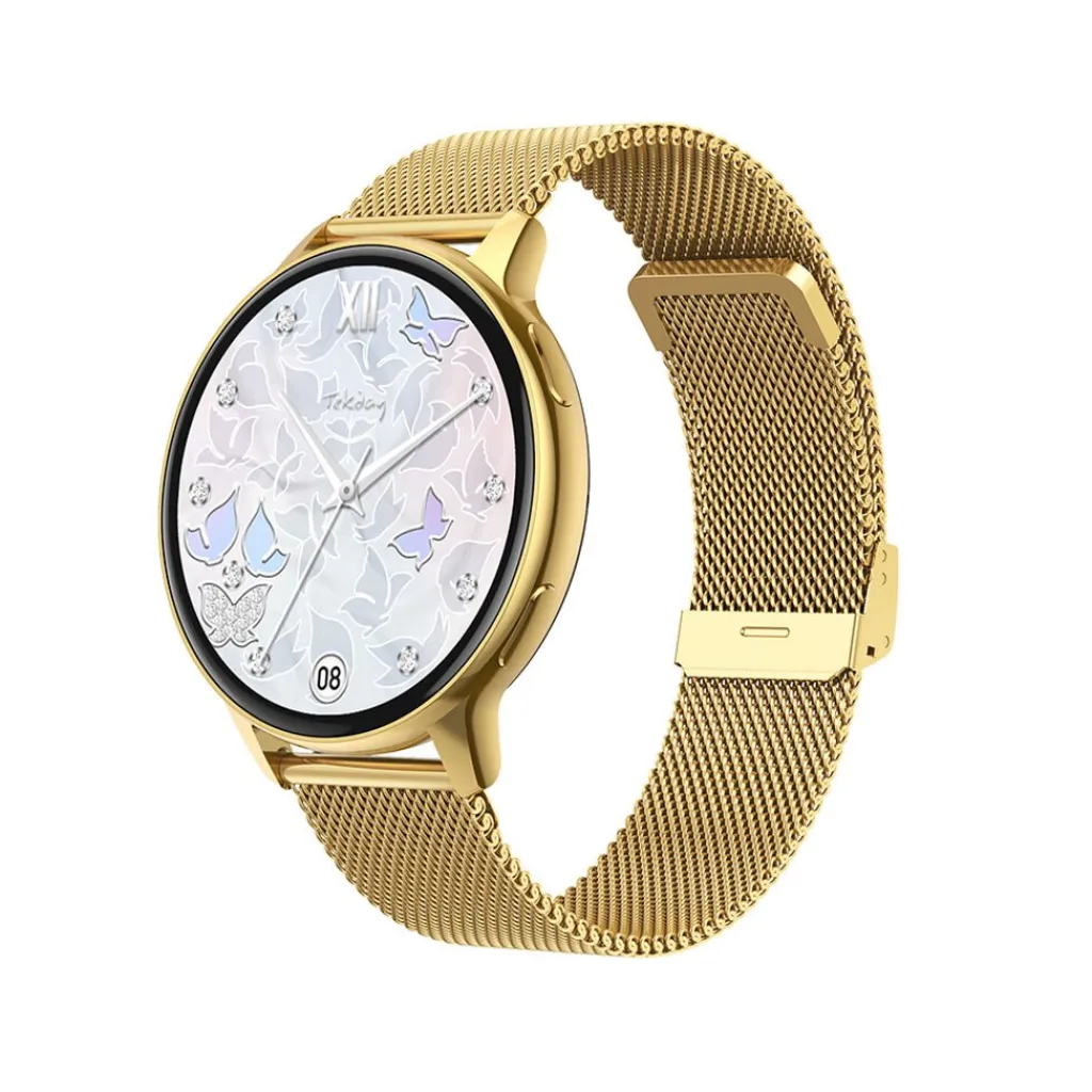 TEKDAY Montre Connectée cadran doré bracelet acier doré Outlet