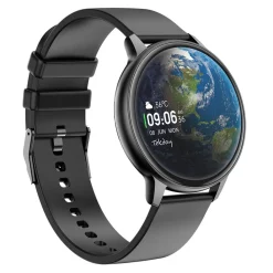 TEKDAY Montre Connectée cadran noir bracelet silicone noir Outlet