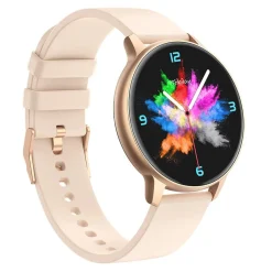 TEKDAY Montre Connectée cadran rose bracelet silicone rose Discount