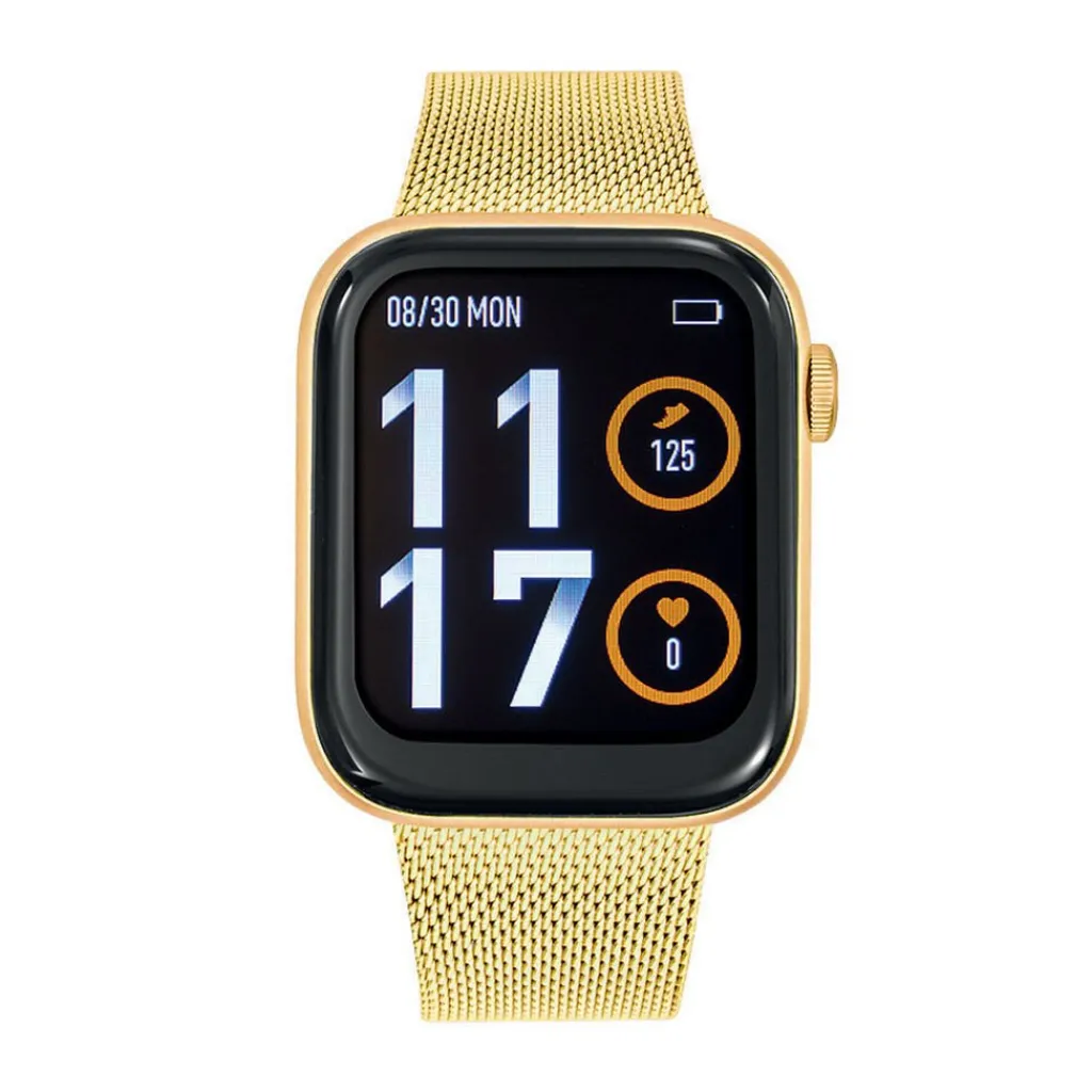 TEKDAY Montre Connectée cadran doré bracelet acier doré Hot