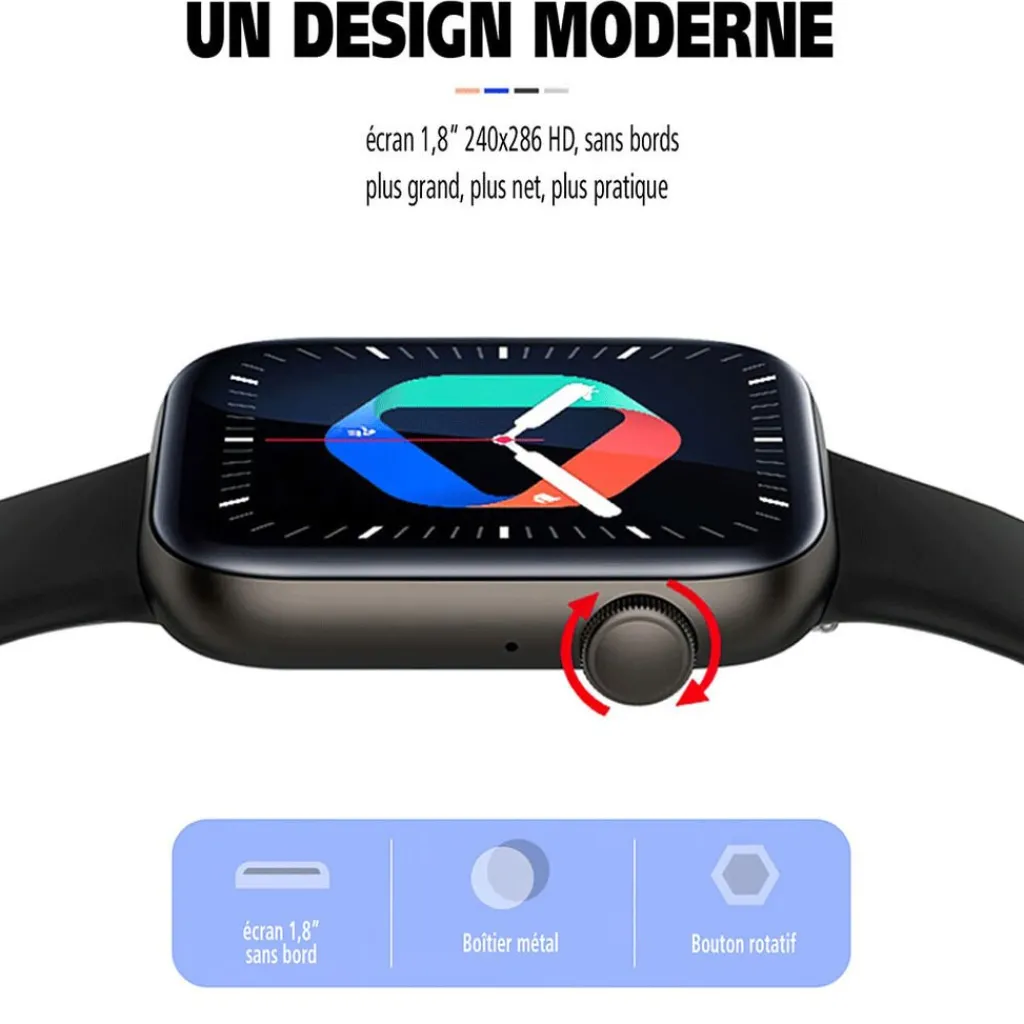 TEKDAY Montre Connectée cadran doré bracelet acier doré Hot
