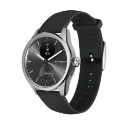 WITHINGS Montre Connectée Scanwatch 2 cadran argenté bracelet silicone noir Discount