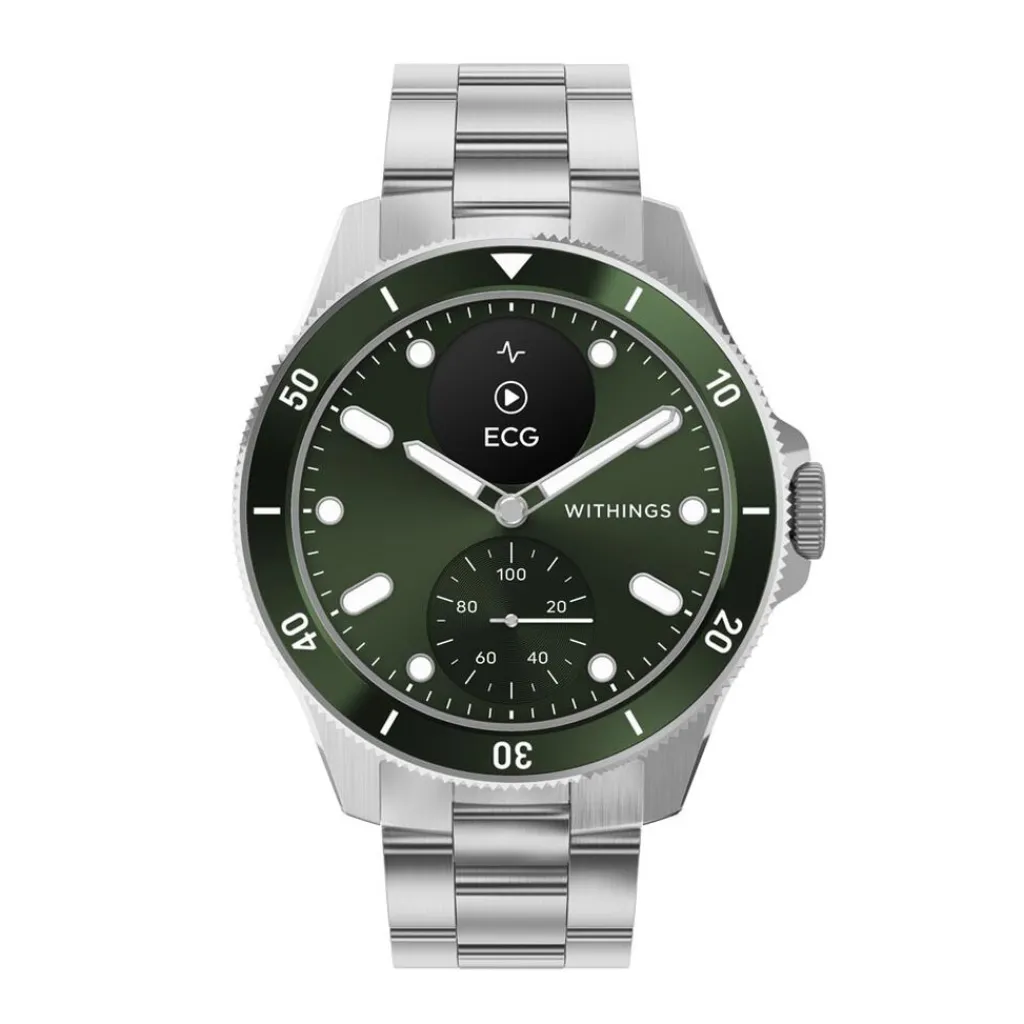 WITHINGS Montre Connectée Scanwatch Nova cadran argenté bracelet acier argenté Best