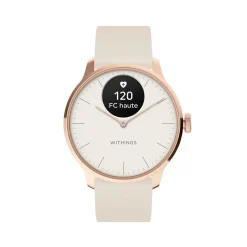 WITHINGS Montre Connectée Scanwatch Light cadran rose bracelet silicone crème Outlet