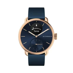 WITHINGS Montre Connectée Scanwatch 2 cadran rose bracelet silicone bleu New